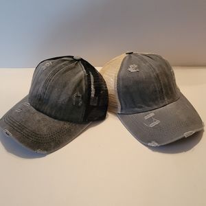 (2) Henwarry Womens Distrssed Baseball Cap